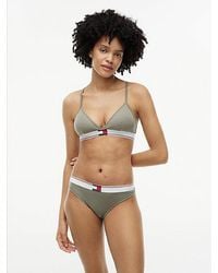 Tommy Hilfiger - Heritage Flag Logo Ribbed Thong - Lyst