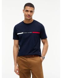 Tommy Hilfiger - Logo Embroidery Insert T-Shirt - Lyst