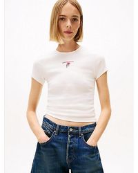 Tommy Hilfiger - Slim Fit T-Shirt Met Geborduurd Logo - Lyst