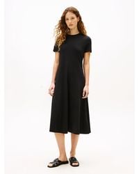 Tommy Hilfiger - Interlock Knit Midi Fit And Flare Dress - Lyst