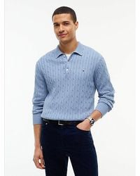 Tommy Hilfiger - Cable Knit Polo Jumper - Lyst