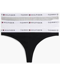 Tommy Hilfiger - Essential 3-Pack Repeat Logo Waistband Thongs - Lyst