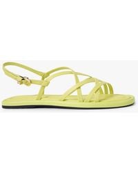 Tommy Hilfiger - Leather Crossover Strap Flat Sandals - Lyst