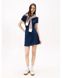 Tommy Hilfiger - Slim Minijurk Met Keyhole Op De Rug - Lyst