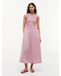 Tommy Hilfiger - Stripe Smock Sleeveless Fit And Flare Maxi Dress - Lyst