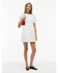 Tommy Hilfiger - Back Tie Smock Slim Poplin Mini Dress - Lyst