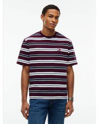 Tommy Hilfiger - Tommy Jeans Badge Stripe Oversized Jersey T-Shirt - Lyst
