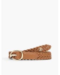 Tommy Hilfiger - Sculpted Buckle Braided Leather Belt - Lyst
