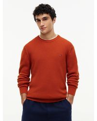 Tommy Hilfiger - Structured Yarn Dyed Crew Neck Jumper - Lyst