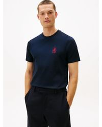 Tommy Hilfiger - Th Crest Embroidery Interlock Knit T-Shirt - Lyst