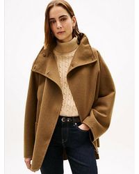 Tommy Hilfiger - Oversized Jas Met Wolmix En Opstaande Kraag - Lyst