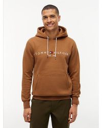 Tommy Hilfiger - Logo Embroidery Fleece Drawstring Hoody - Lyst