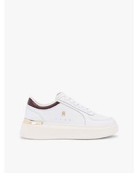 Tommy Hilfiger - Metallic Heel Leather Platform Trainers - Lyst