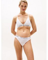 Tommy Hilfiger - Unlined Logo Underband Triangle Bra - Lyst