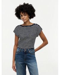 Tommy Hilfiger - Tone Button Boat Neck T-Shirt - Lyst