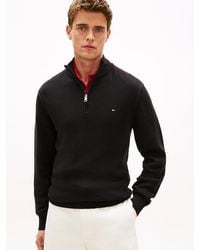 Tommy Hilfiger - Textured Quarter-Zip Mock Neck Jumper - Lyst