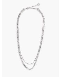 Tommy Hilfiger - Stainless Steel Double Chain Necklace - Lyst