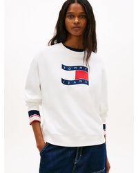Tommy Hilfiger - Wavy Flag Sueded Terry Boxy Sweatshirt - Lyst