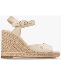 Tommy Hilfiger - Satin Th Monogram Wedge Espadrilles - Lyst
