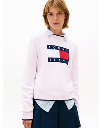 Tommy Hilfiger - Intarsia Flag Badge Tipped Relaxed Jumper - Lyst
