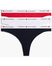 Tommy Hilfiger - Essential 3-Pack Repeat Logo Waistband Thongs - Lyst