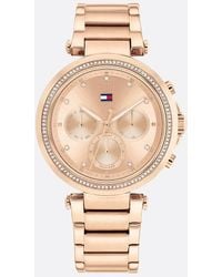 Tommy Hilfiger - Ionic Rose Gold-plated Crystal-embellished Watch - Lyst