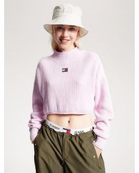 Tommy Hilfiger - Garment-dyed Cropped Fit Trui Met Badge - Lyst