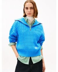 Tommy Hilfiger - Relaxed Cable Knit Quarter-Zip Jumper - Lyst
