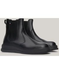 Tommy Hilfiger - Leather Logo Chelsea Boots - Lyst