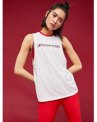 Tommy Hilfiger Tanktop Met Lage V-rug - Wit