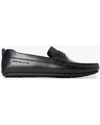 Tommy Hilfiger - Leather Debossed Logo Driver Shoes - Lyst