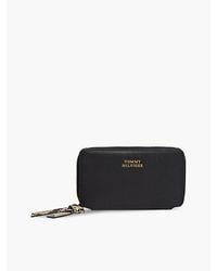 Tommy Hilfiger - Leather Metal Logo Zip Around Wallet - Lyst