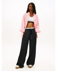 Tommy Hilfiger - Repeat Logo Tape Wide Leg Joggers - Lyst