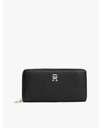 Tommy Hilfiger - Portemonnee Met Rits En Metalen Th-Monogram - Lyst