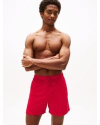 Tommy Hilfiger - Flag Embroidery Mid Length Swim Shorts - Lyst