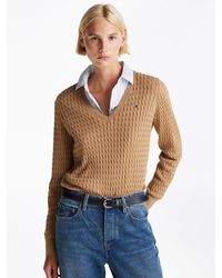 Tommy Hilfiger - Cable Knit V-neck Jumper - Lyst