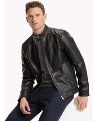 tommy hilfiger leather biker jacket