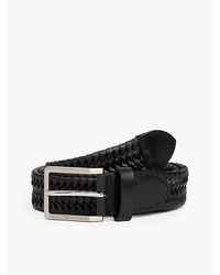 Tommy Hilfiger - Woven Leather Square Buckle Belt - Lyst