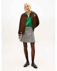 Tommy Hilfiger - Festive Relaxed Houndstooth Wool Blend Mini Skirt - Lyst