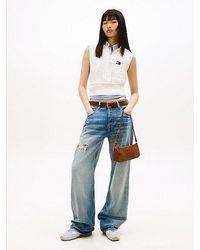 Tommy Hilfiger - Mia Medium Rise Relaxed Jeans Met Distressing - Lyst