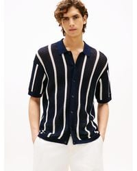 Tommy Hilfiger - Relaxed Open Knit Stripe Short Sleeve Shirt - Lyst