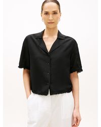 Tommy Hilfiger - Relaxed Fit Frayed Linen Blend Shirt - Lyst