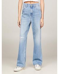 Tommy Hilfiger - Betsy Mid Rise Distressed Jeans Met Wijde Fit - Lyst