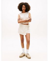 Tommy Hilfiger - Skort Aus Leinenmix Mit Bindeband - Lyst