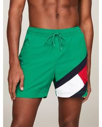 Tommy Hilfiger - Flag Mid Length Drawstring Slim Swim Shorts - Lyst