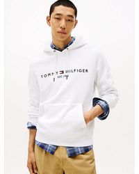 Tommy Hilfiger - Flex Fleece Hoodie Met Geborduurd Logo - Lyst