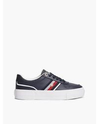 Tommy Hilfiger - Leather Global Stripe Platform Trainers - Lyst