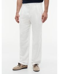 Tommy Hilfiger - New York Label Stripe Linen Blend Relaxed Trousers - Lyst