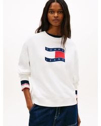 Tommy Hilfiger - Wavy Flag Sueded Terry Boxy Sweatshirt - Lyst