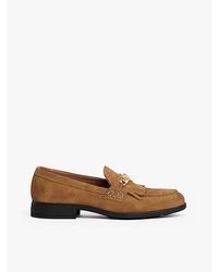 Tommy Hilfiger - Suède Loafer Met Franjes En Horsebit - Lyst